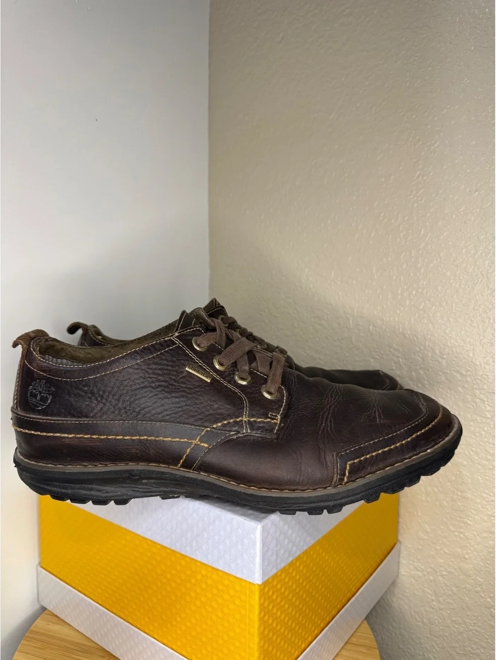 Timberland Gore-Tex Brown Leather Oxford Shoes Men’s Size 10 Waterproof Lace Up